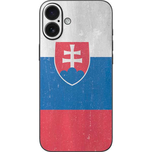 Slovakia Flag Distressed iPhone 16 Plus Skin